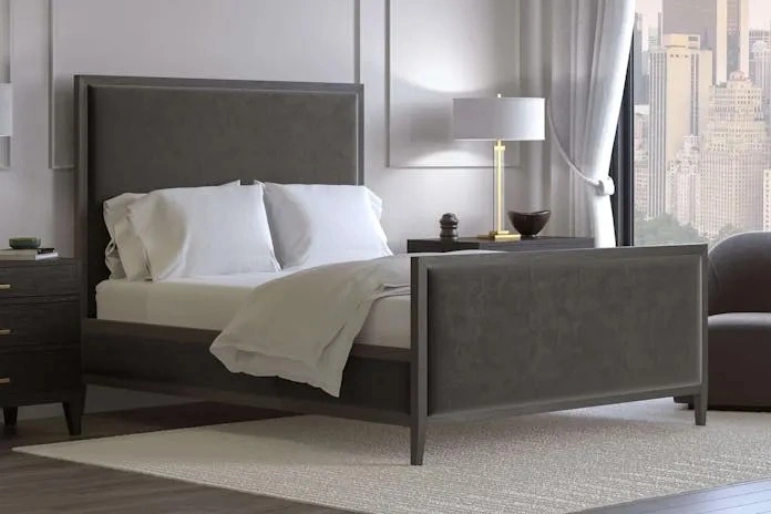 Elegant bedroom featuring a Saatva Zenhaven Latex Mattress for a comfortable sleep environment
